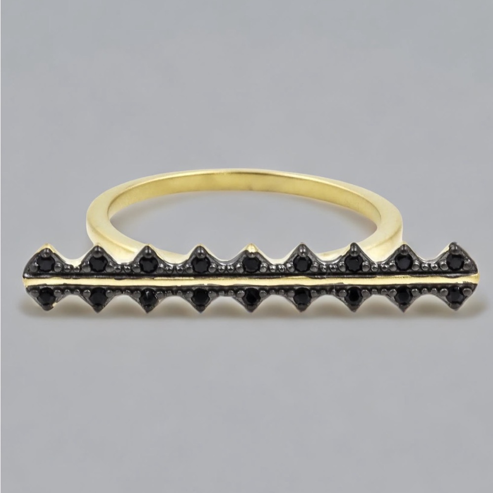 Harlequin Edge Ring Statement Stacking Ring - image 1